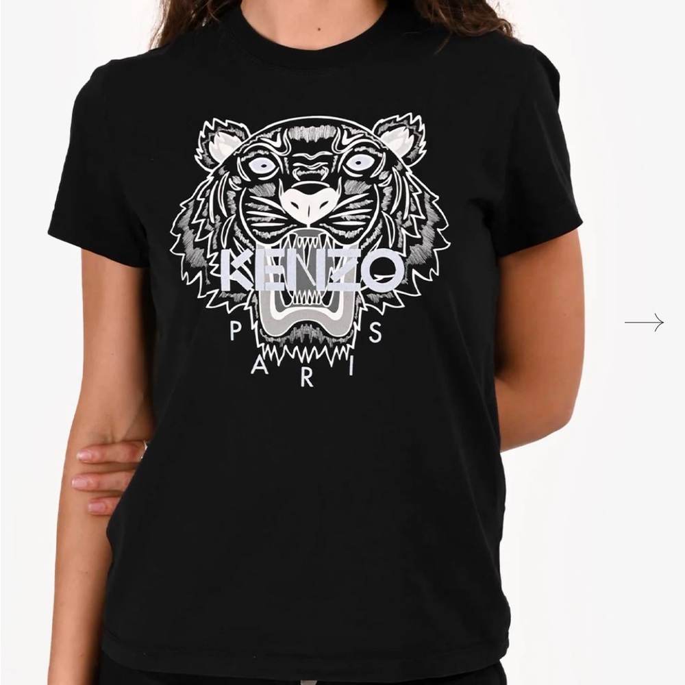 Black/White Tiger Printed Tee | Kenzo